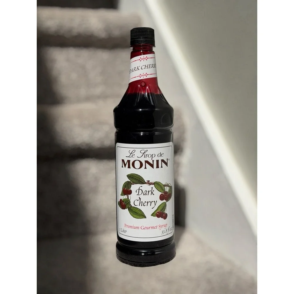 NEW Monin Dark‎ Cherry Syrup 1L Coffee Bar Cocktail Mixer Drink Flavoring EXP 27